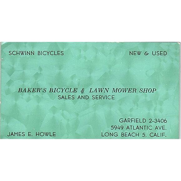 None | Other | Bakers Bicycle Lawn Mower Shop James Howle Long Beach Ca ...